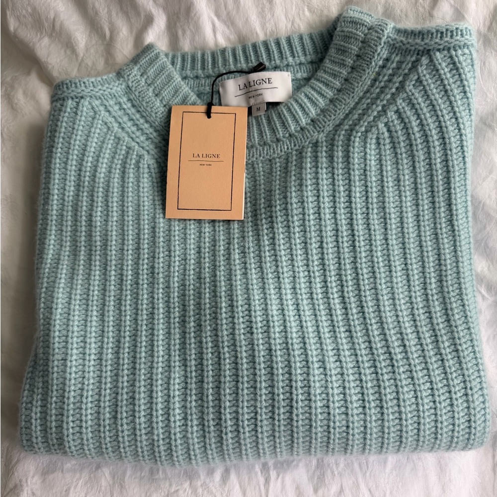 La Ligne Toujours Cashmere Sweater in Light Blue - Picture 4 of 4